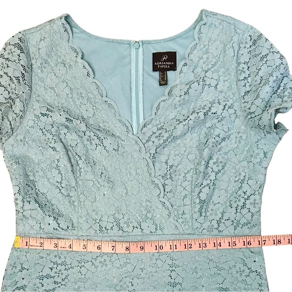 Adrianna Papell Light Blue Lace Midi Dress Size 12 - Picture 12 of 13